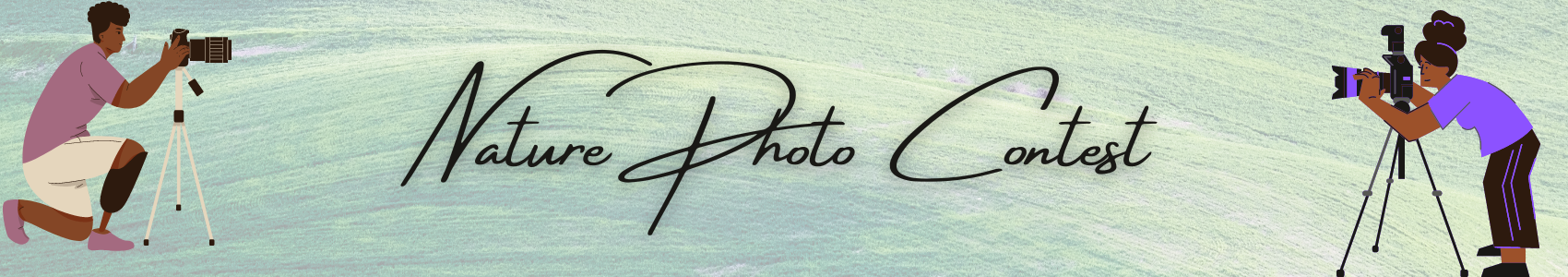 A banner with hills in the background reading "Nature Photo Contest"