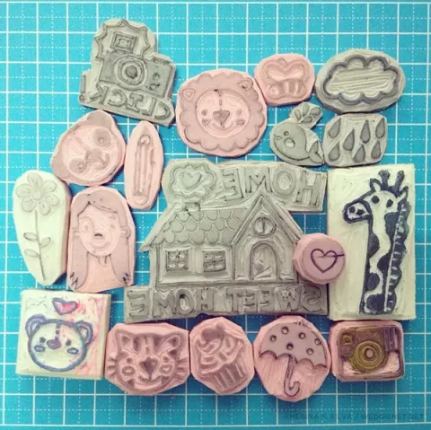 Carved Eraser Stamps